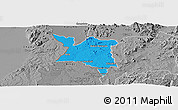 Political Panoramic Map of Mpherembe, desaturated