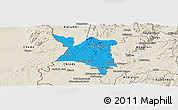 Political Panoramic Map of Mpherembe, shaded relief outside