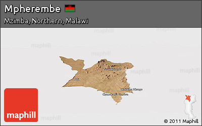 Satellite Panoramic Map of Mpherembe, cropped outside