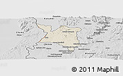Shaded Relief Panoramic Map of Mpherembe, desaturated