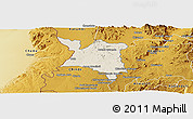 Shaded Relief Panoramic Map of Mpherembe, physical outside