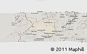 Shaded Relief Panoramic Map of Mpherembe, semi-desaturated