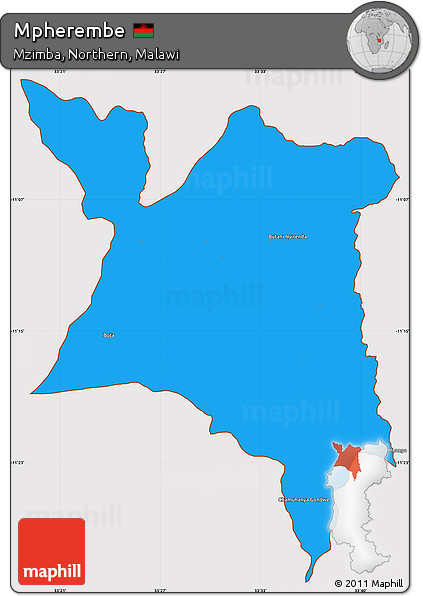Political Simple Map of Mpherembe, cropped outside