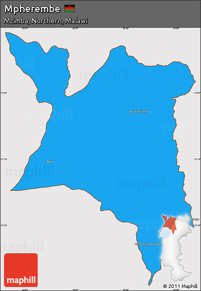 Political Simple Map of Mpherembe, cropped outside