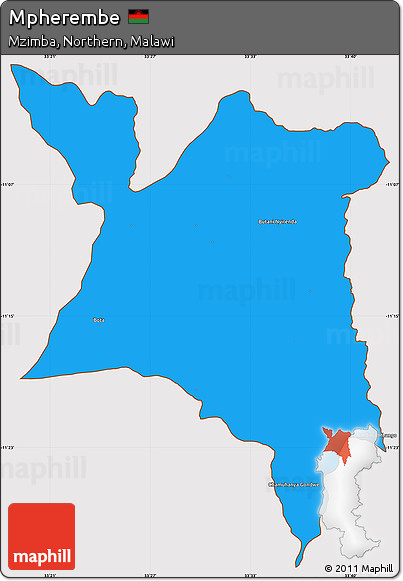 Political Simple Map of Mpherembe, cropped outside