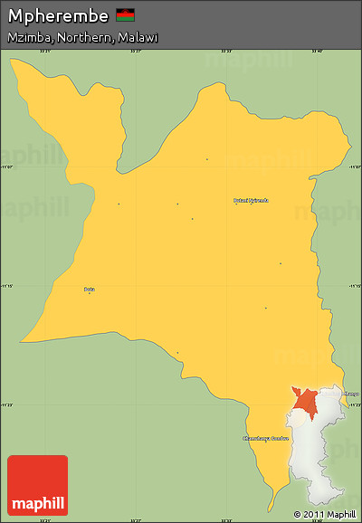 Savanna Style Simple Map of Mpherembe, single color outside