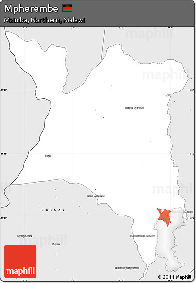 Silver Style Simple Map of Mpherembe