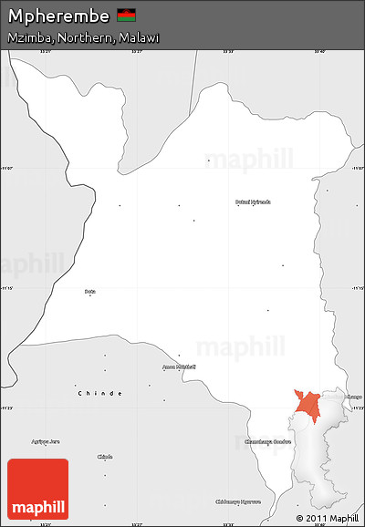 Silver Style Simple Map of Mpherembe