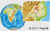 Physical Location Map of Lake Malawi, highlighted country, highlighted parent region, within the entire country