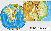 Physical Location Map of Lake Malawi, highlighted parent region, within the entire country