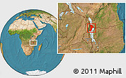 Satellite Location Map of Lake Malawi