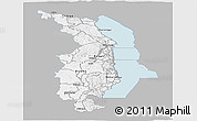 Gray Panoramic Map of Northern, single color outside