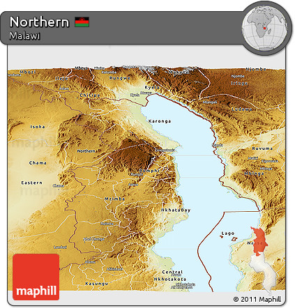 Physical Panoramic Map of Northern