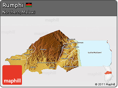 Physical 3D Map of Rumphi, cropped outside