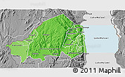 Political Shades 3D Map of Rumphi, desaturated