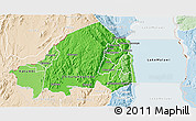 Political Shades 3D Map of Rumphi, lighten