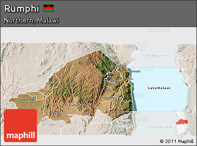 Satellite 3D Map of Rumphi, lighten