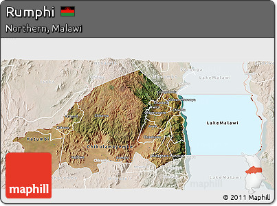 Satellite 3D Map of Rumphi, lighten