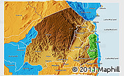Physical 3D Map of Chikulamayembe, political outside