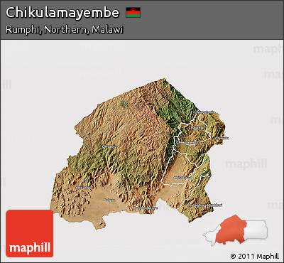 Satellite 3D Map of Chikulamayembe, cropped outside