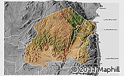 Satellite 3D Map of Chikulamayembe, desaturated