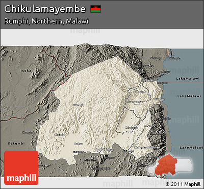Shaded Relief 3D Map of Chikulamayembe, darken