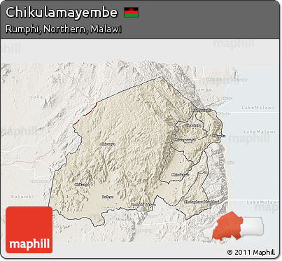 Shaded Relief 3D Map of Chikulamayembe, lighten