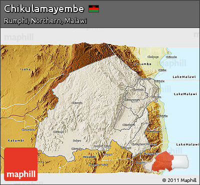 Shaded Relief 3D Map of Chikulamayembe, physical outside