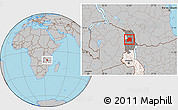 Gray Location Map of Chikulamayembe, highlighted country, highlighted grandparent region