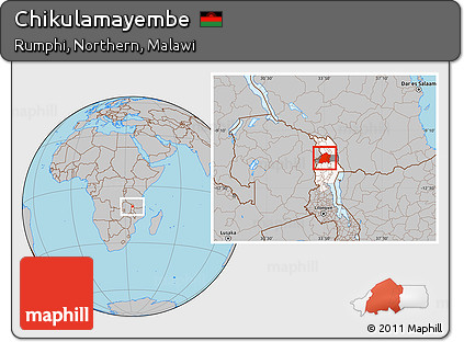Gray Location Map of Chikulamayembe, highlighted parent region, highlighted grandparent region