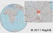 Gray Location Map of Chikulamayembe, highlighted parent region, highlighted grandparent region, hill shading