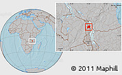Gray Location Map of Chikulamayembe, highlighted parent region, hill shading