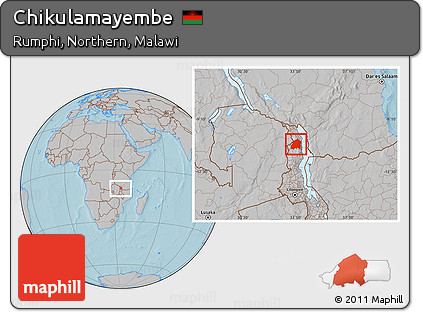 Gray Location Map of Chikulamayembe, hill shading