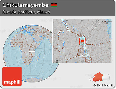 Gray Location Map of Chikulamayembe, hill shading