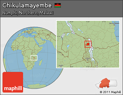 Savanna Style Location Map of Chikulamayembe