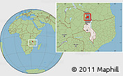 Savanna Style Location Map of Chikulamayembe, highlighted country, highlighted grandparent region, within the entire country