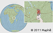 Savanna Style Location Map of Chikulamayembe, highlighted country, highlighted grandparent region, hill shading