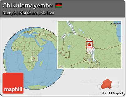 Savanna Style Location Map of Chikulamayembe, highlighted grandparent region