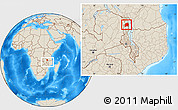 Shaded Relief Location Map of Chikulamayembe, within the entire country
