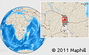 Shaded Relief Location Map of Chikulamayembe, highlighted country, highlighted grandparent region