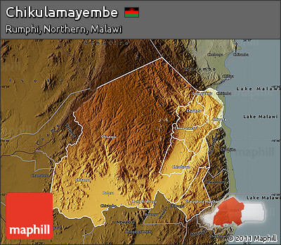 Physical Map of Chikulamayembe, darken