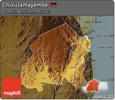 Physical Map of Chikulamayembe, darken