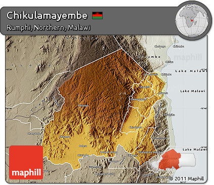 Physical Map of Chikulamayembe, semi-desaturated