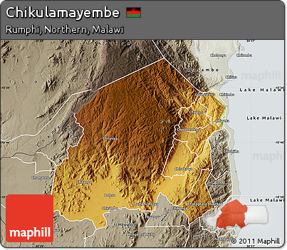 Physical Map of Chikulamayembe, semi-desaturated