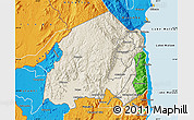 Shaded Relief Map of Chikulamayembe, political outside