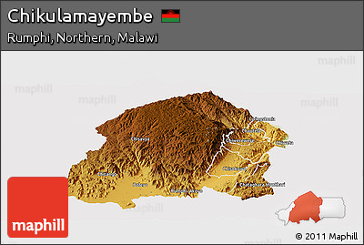 Physical Panoramic Map of Chikulamayembe, cropped outside