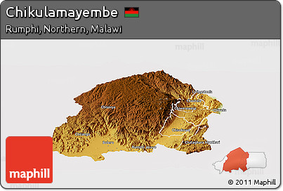 Physical Panoramic Map of Chikulamayembe, cropped outside