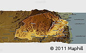 Physical Panoramic Map of Chikulamayembe, darken
