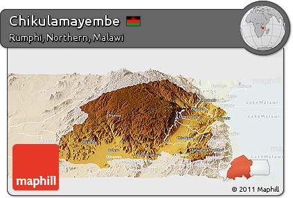 Physical Panoramic Map of Chikulamayembe, lighten