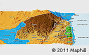 Physical Panoramic Map of Chikulamayembe, political outside